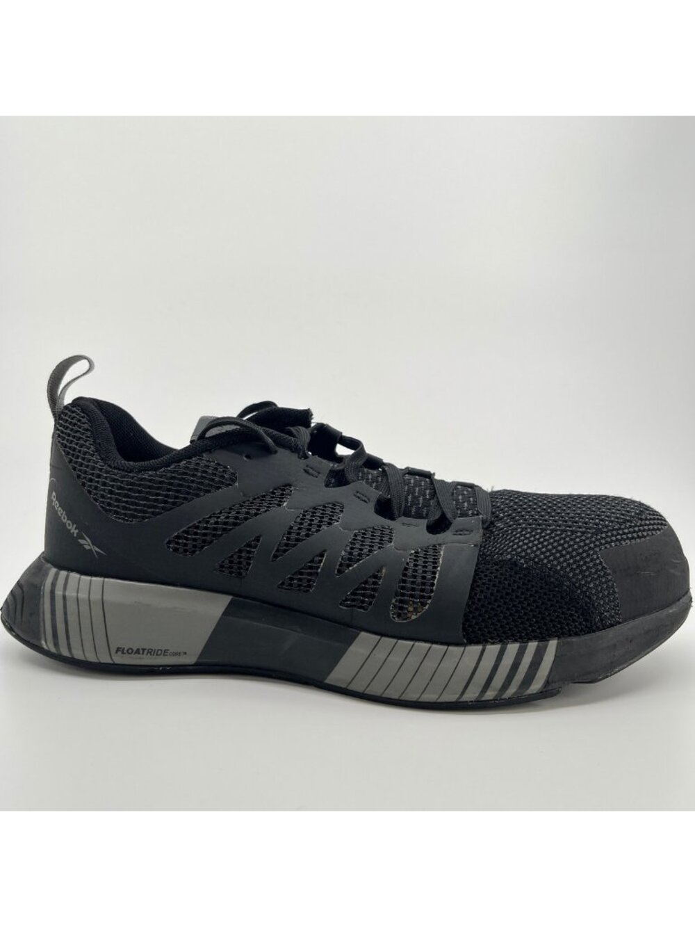 Reebok Fusion Flexweave Womens Size 8.5D Black Composite Toe Work Shoes Sneakers